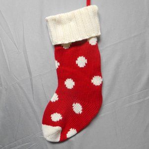 New Traditions knit Christmas stocking polka dot